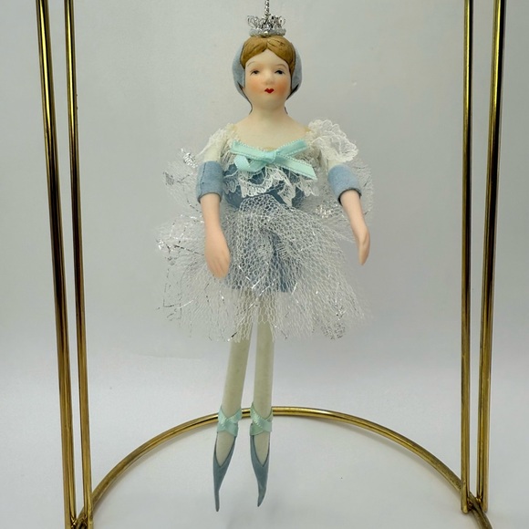 Vintage Porcelain Ballerina Christmas Ornament 7” Tall - Picture 4 of 4